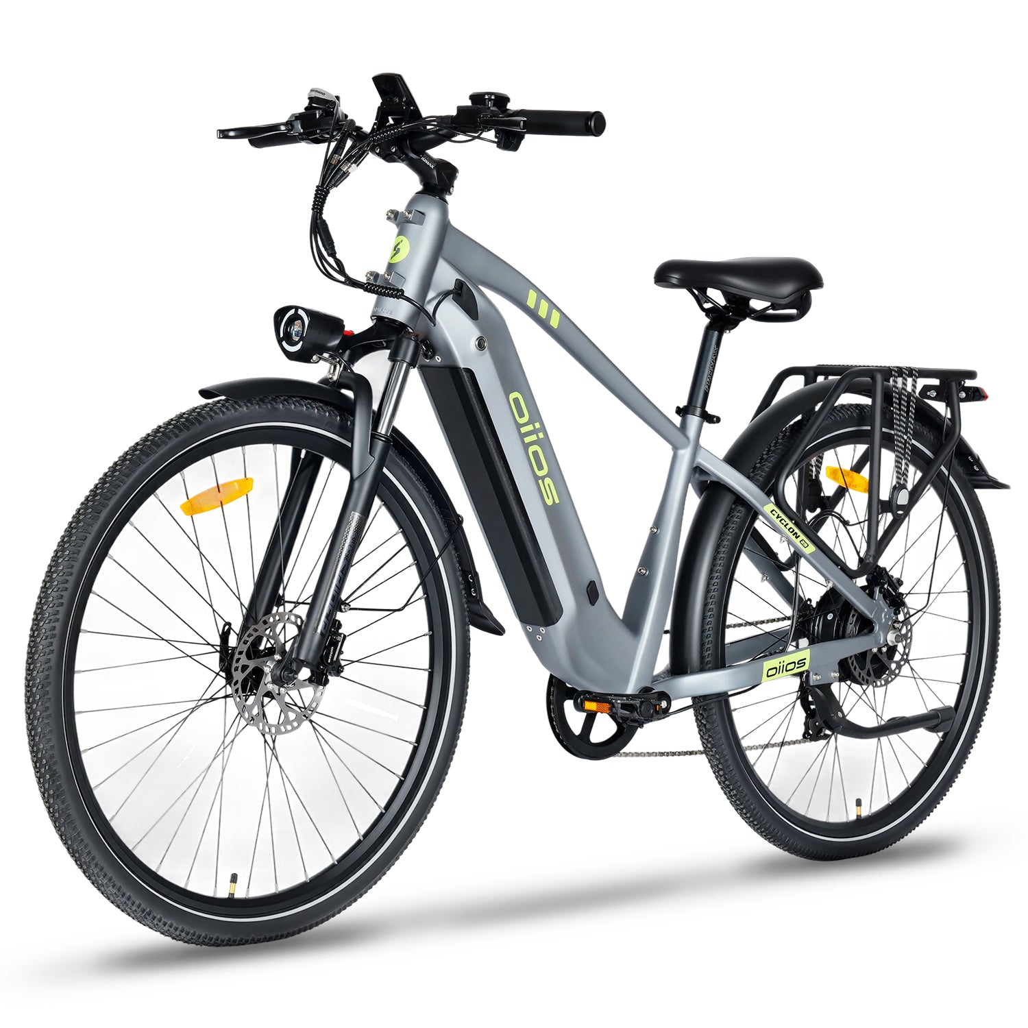Oiios Cyclon Commuter Electric Bike for Adults - UL Certified - 48V 750W 29 in - Hydraulic Brakes Turn Signals LED Lights - SKU: CYCLON_48156_GREY