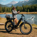 Oiios Dyno Electric Bike Fat Tire Step Thru for Adults - UL Certified 750W 26 in 48V - Hydraulic Brakes LED Lights Turn Signals