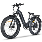 Oiios Dyno Electric Bike Fat Tire Step Thru for Adults - UL Certified 750W 26 in 48V - Hydraulic Brakes LED Lights Turn Signals
