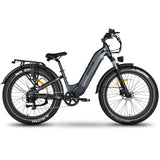 Oiios Dyno Electric Bike Fat Tire Step Thru for Adults - UL Certified 750W 26 in 48V - Hydraulic Brakes LED Lights Turn Signals