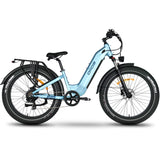 Oiios Dyno Electric Bike Fat Tire Step Thru for Adults - UL Certified 750W 26 in 48V - Hydraulic Brakes LED Lights Turn Signals