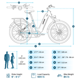 Oiios Dyno Electric Bike Fat Tire Step Thru for Adults - UL Certified 750W 26 in 48V - Hydraulic Brakes LED Lights Turn Signals