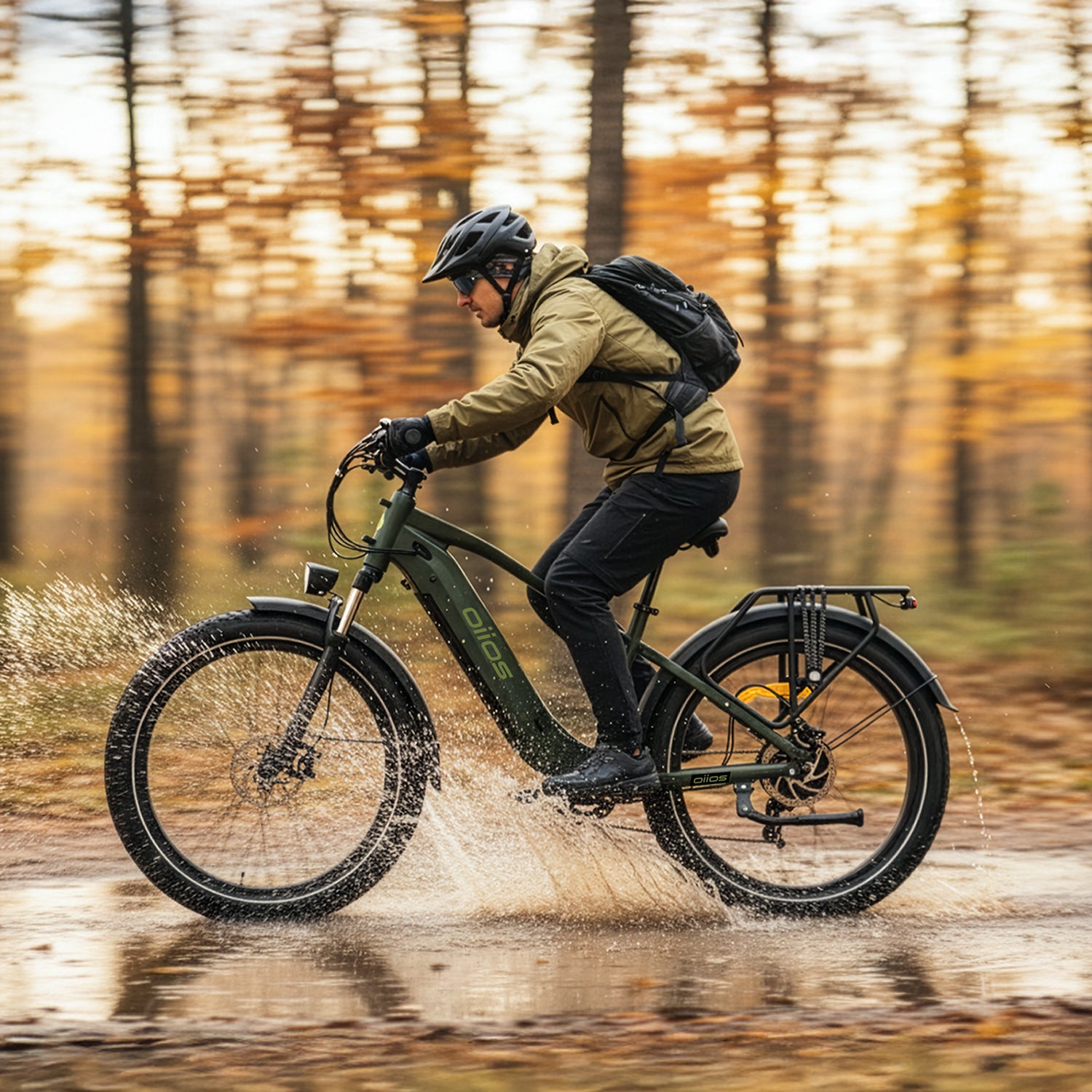 Oiios Powa Electric Bike Fat Tire Step Over for Adults – UL Certified 48V 750W 26 in – Hydraulic Brakes LED Lights Turn Signals