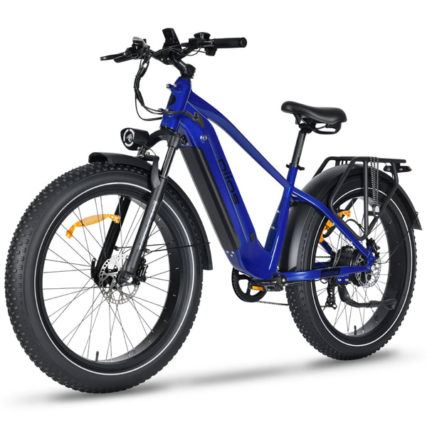 Oiios Powa Electric Bike Fat Tire Step Over for Adults – UL Certified 48V 750W 26 in – Hydraulic Brakes LED Lights Turn Signals