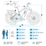 Oiios Powa Electric Bike Fat Tire Step Over for Adults – UL Certified 48V 750W 26 in – Hydraulic Brakes LED Lights Turn Signals