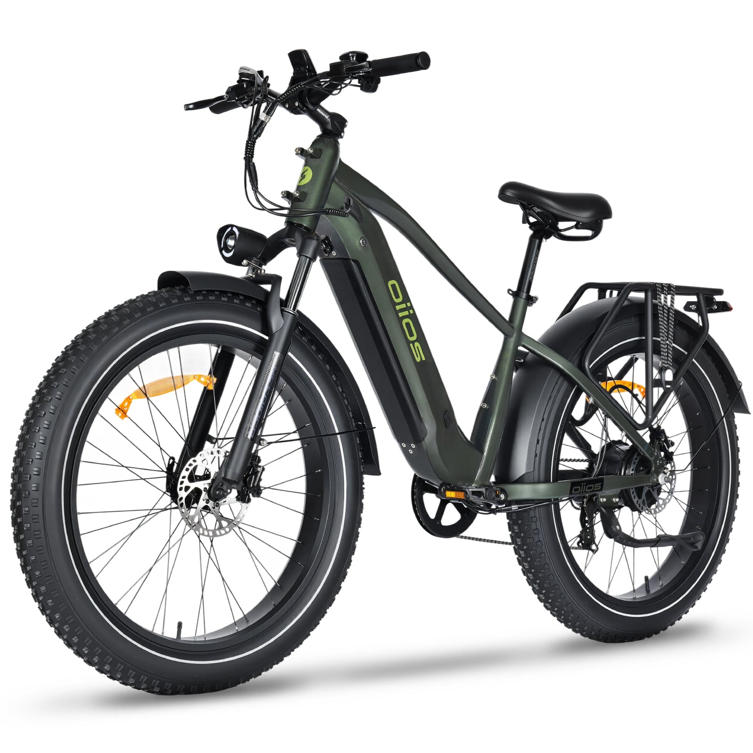 Oiios Powa Electric Bike Fat Tire Step Over for Adults – UL Certified 48V 750W 26 in – Hydraulic Brakes LED Lights Turn Signals - SKU: POWA_48156_WHITE