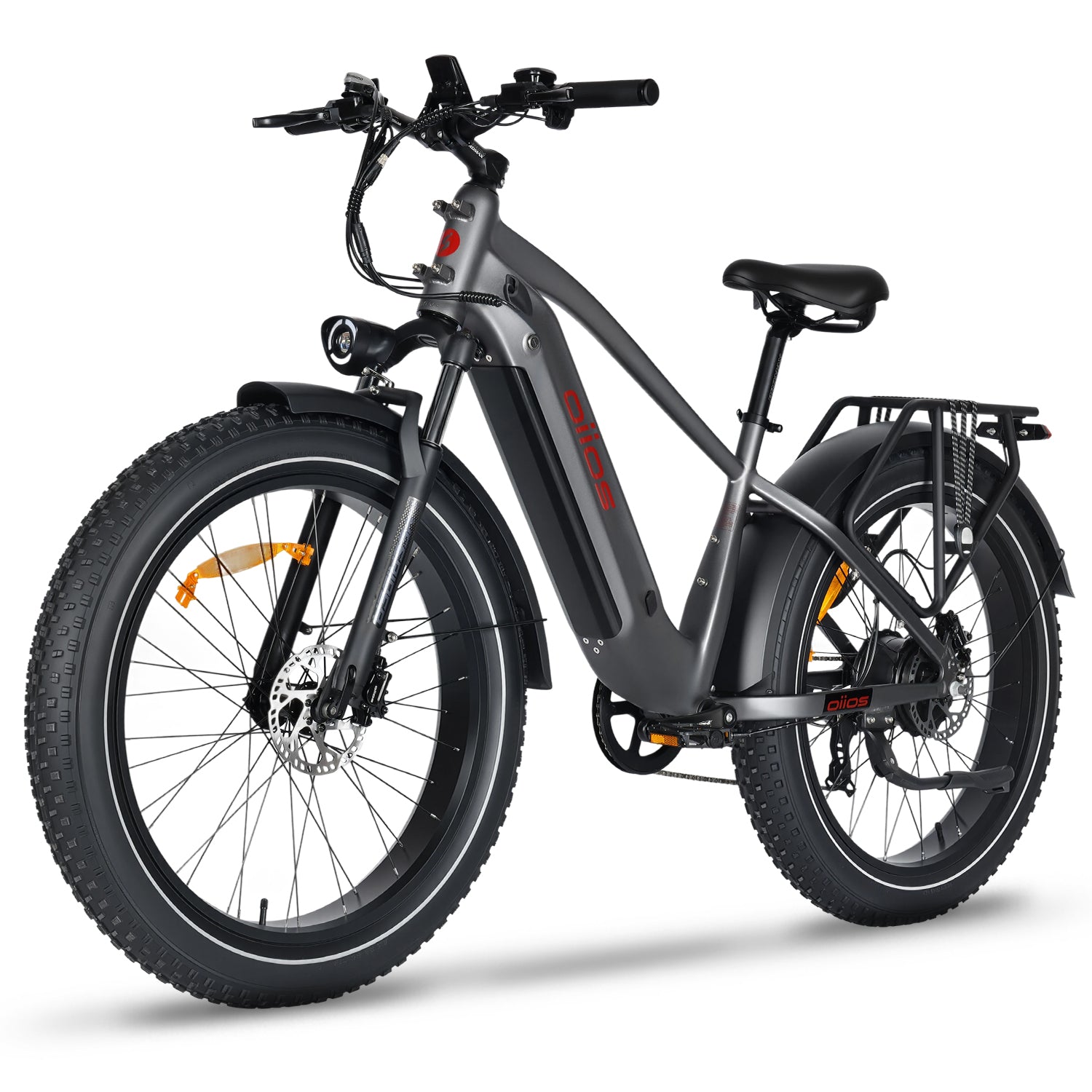 Oiios Powa Electric Bike Fat Tire Step Over for Adults – UL Certified 48V 750W 26 in – Hydraulic Brakes LED Lights Turn Signals - SKU: POWA_48156_WHITE