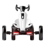 12V Electric Pedal Go-Kart for Kids with Adjustable High-Back Seat, Ride-On Truck with Music/Flashing Lights, 38\'\' L x 22.5\'\' W x 19.5\'\' H, White