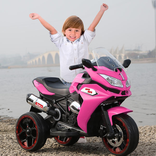 12V Kids Electric Ride-On Motorcycle with LED Headlight and Lighting Wheels, Motorbike Perfect for Ages 3–6, 41.5" L x 18" W x 25" H