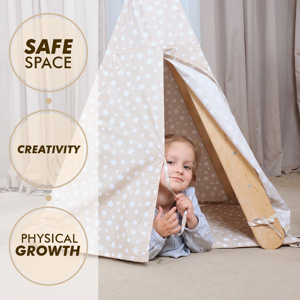 Play Tent Cover with Mat for Climbing Triangle Ladder - SKU: PTAM-001-CA