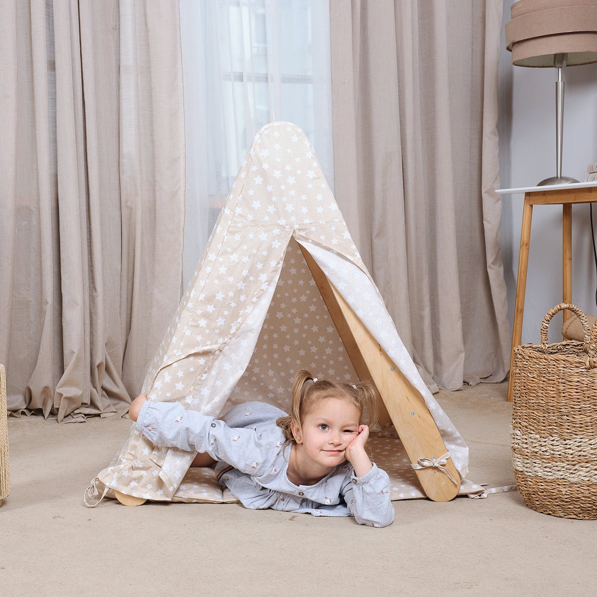 Play Tent Cover with Mat for Climbing Triangle Ladder - SKU: PTAM-001-CA