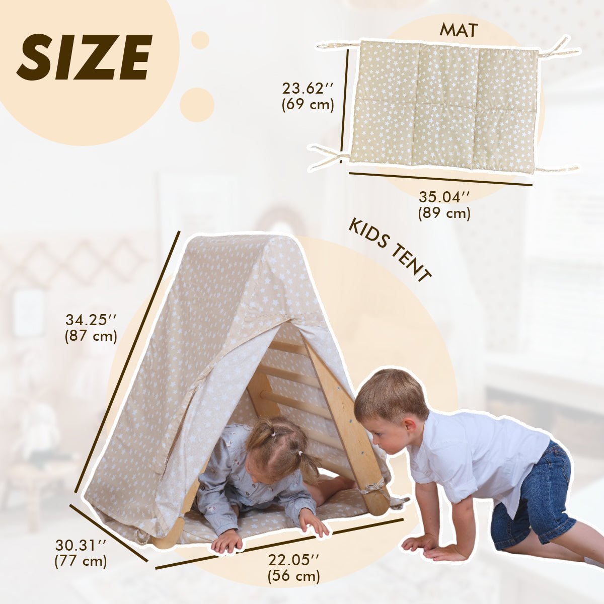 Play Tent Cover with Mat for Climbing Triangle Ladder - SKU: PTAM-001-CA