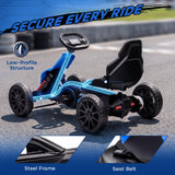 Aosom 12V Electric Go Kart for Kids, Ride On Toy with EVA Tires, 2 Speeds, Adjustable Seat, Safety Belt for 3-8 Years, Blue