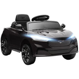 Qaba 12V Kids Ride On Car, Licensed Ford Mustang Mach-E Electric Car with Remote Control, LED Light, Music, Black