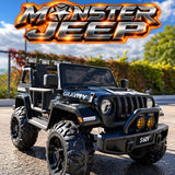 2026 24V Monster Jeep 2 Seater DELUXE Kids Ride On Car with Remote Control