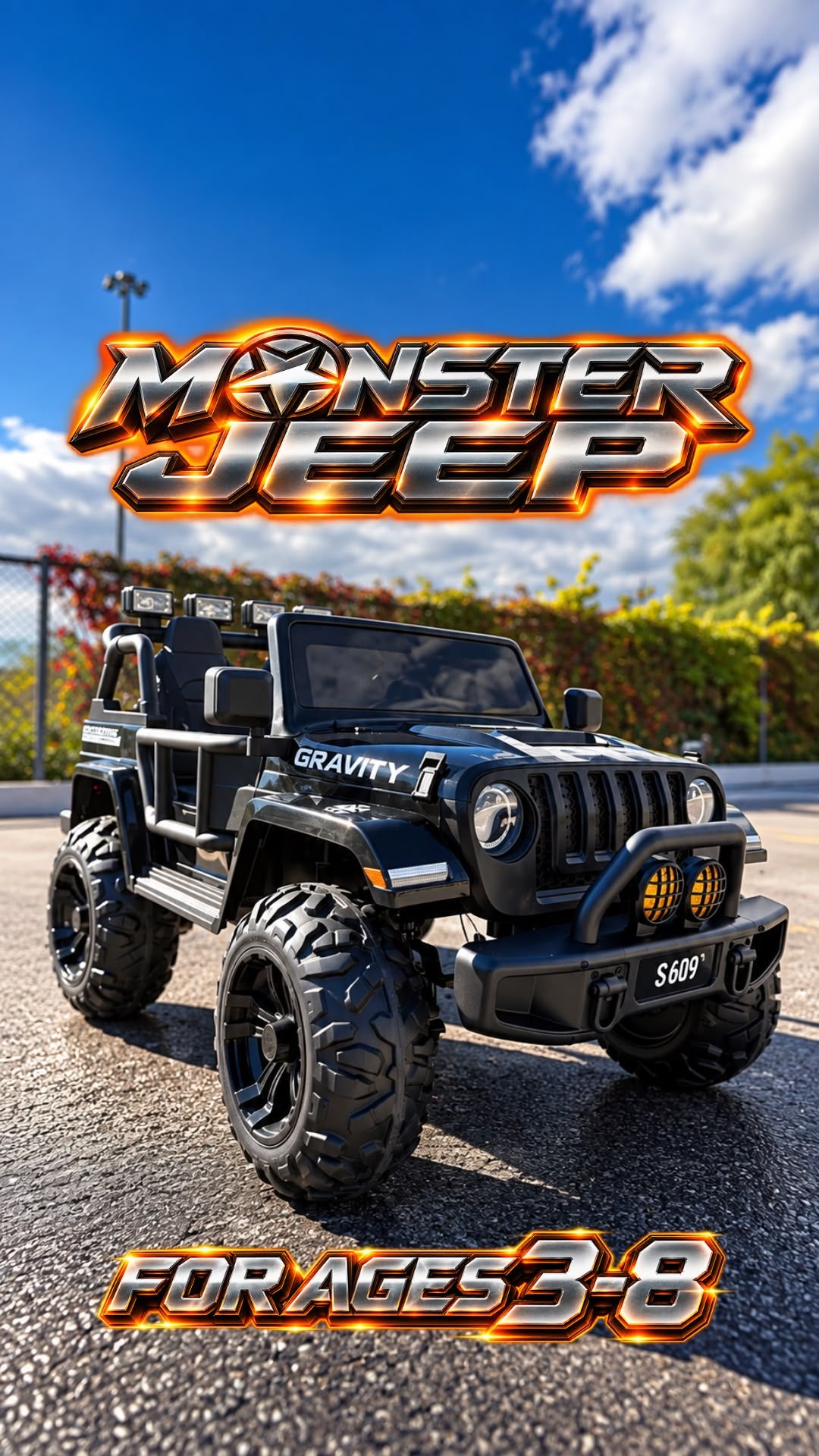2026 24V Monster Jeep 2 Seater DELUXE Kids Ride On Car with Remote Control