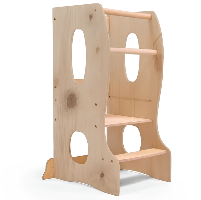 Stable Montessori Tower: Wooden Growing Chair - Beige - SKU: Tower-big-BG-CA