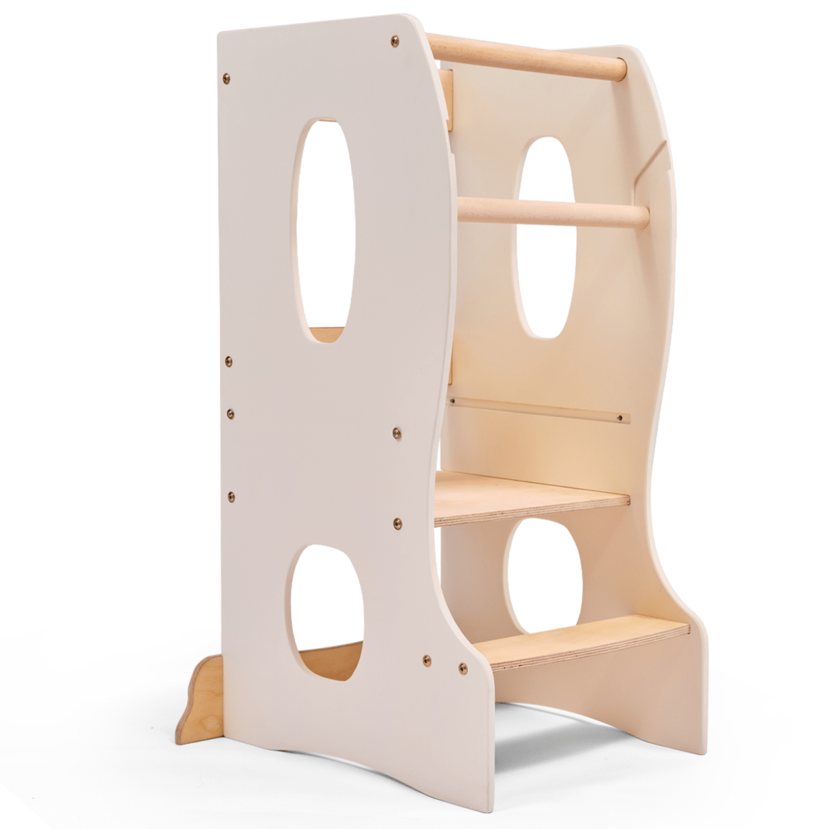 Stable Montessori Tower: Wooden Growing Chair - Ivory - SKU: Tower-big-IV-CA