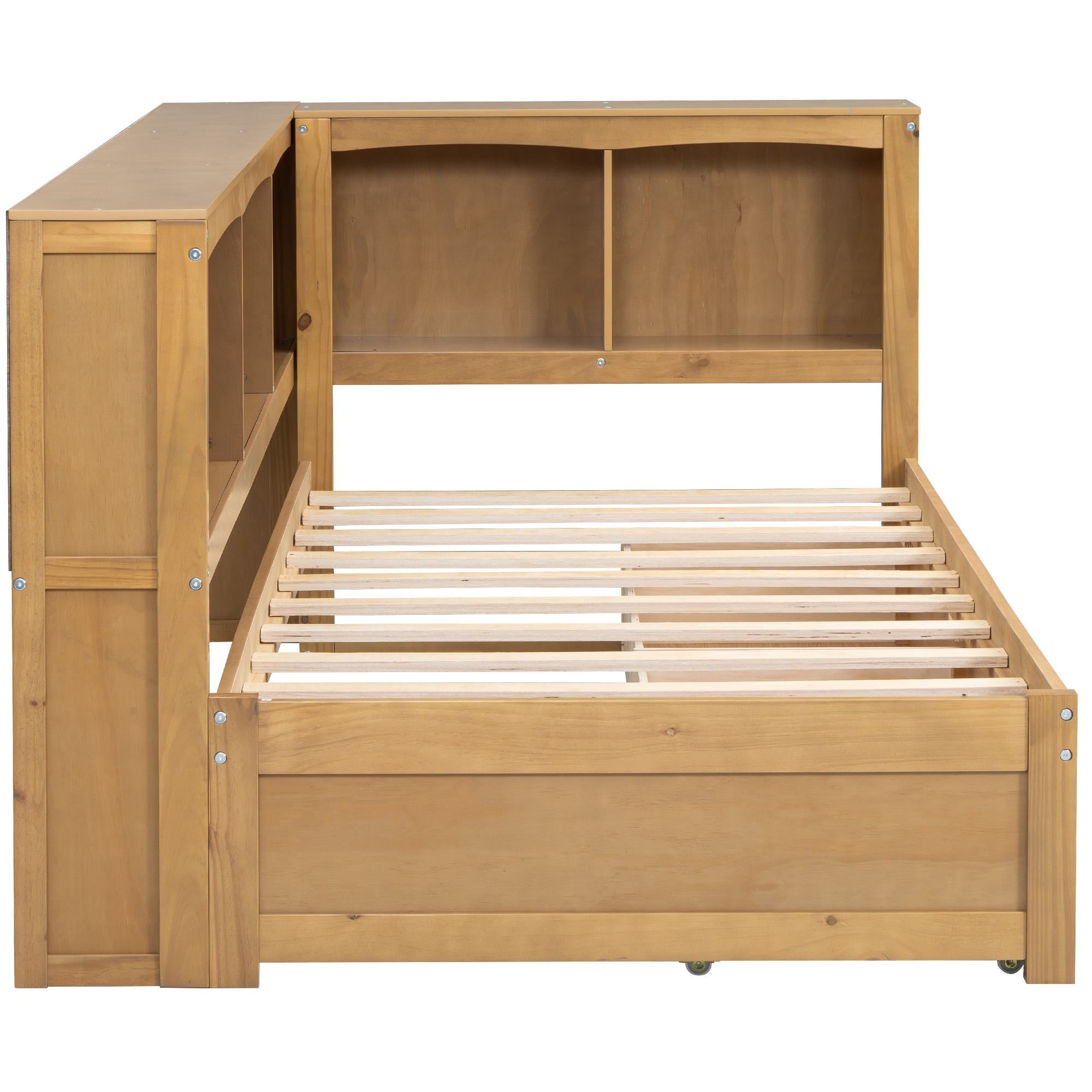 Vinsetto Twin Size Daybed with 2 Storage Drawers, Storage Cabinets, USB Ports, Solid Wood and MDF, 86\\" L x 51\\" W x 37.5\\" H, Wood