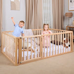 Twin Size Bed Frame for Toddlers with Fence - SKU: MBUSFtwin-Small-CA