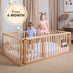 Twin Size Bed Frame for Toddlers with Fence - SKU: MBUSFtwin-Small-CA