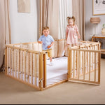 Twin Size Bed Frame for Toddlers with Fence - SKU: MBUSFtwin-Small-CA