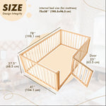 Twin Size Bed Frame for Toddlers with Fence - SKU: MBUSFtwin-Small-CA