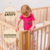 Twin Size Bed Frame for Toddlers with Fence