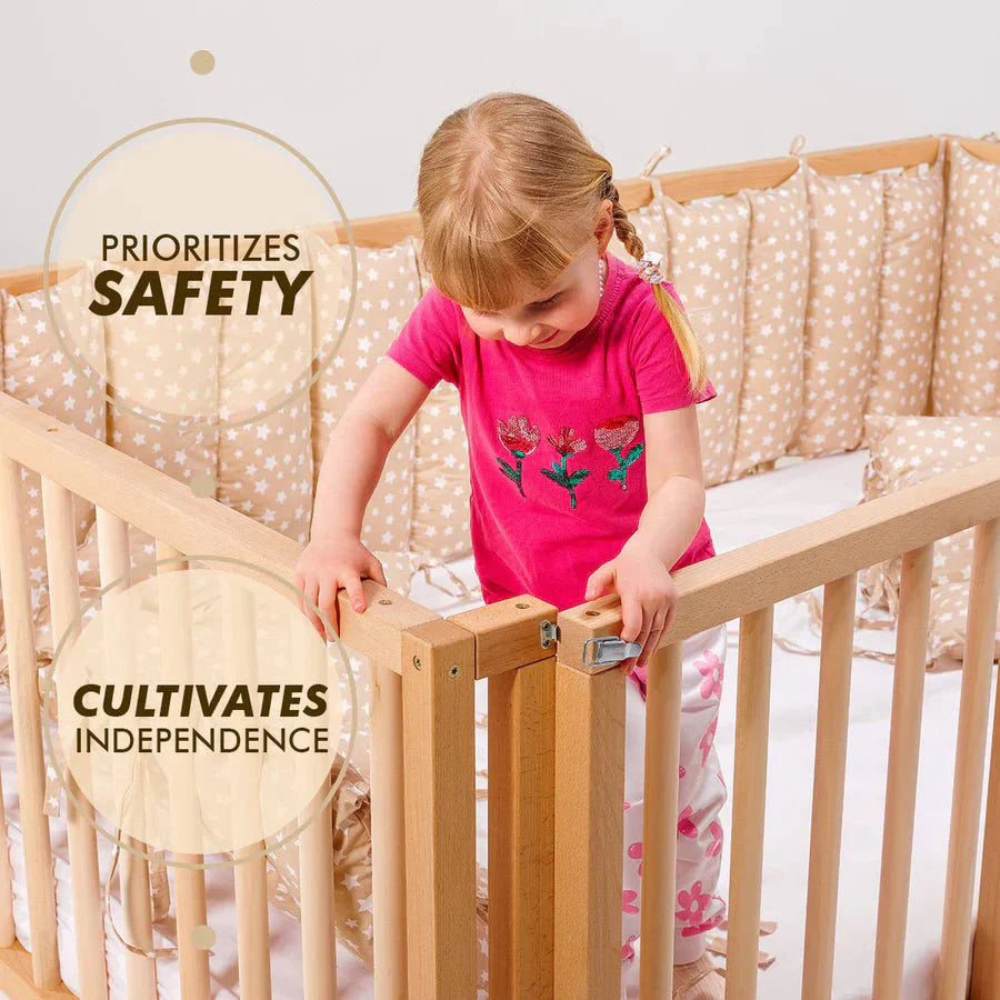 Twin Size Bed Frame for Toddlers with Fence - SKU: MBUSFtwin-Small-CA