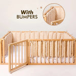 Twin Size Bed Frame for Toddlers with Fence - SKU: MBUSFtwin-Small-CA