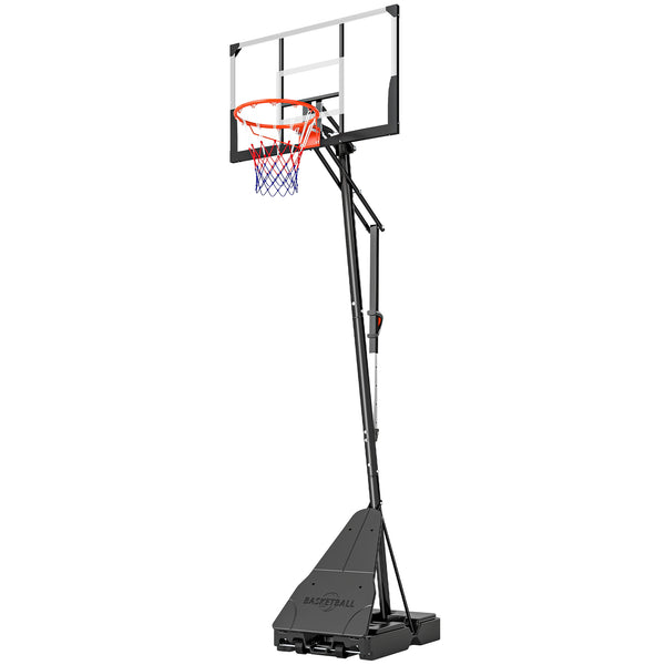 Soozier Portable Basketball Hoop Outdoor, 8-10ft Adjustable Basketball Goal, 47 Inch Shatterproof Backboard, Action Grip