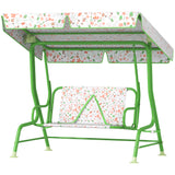 Kids Patio Swing Chair with Adjustable Canopy, Safety Belt for Patio, Garden, Poolside, Balcony