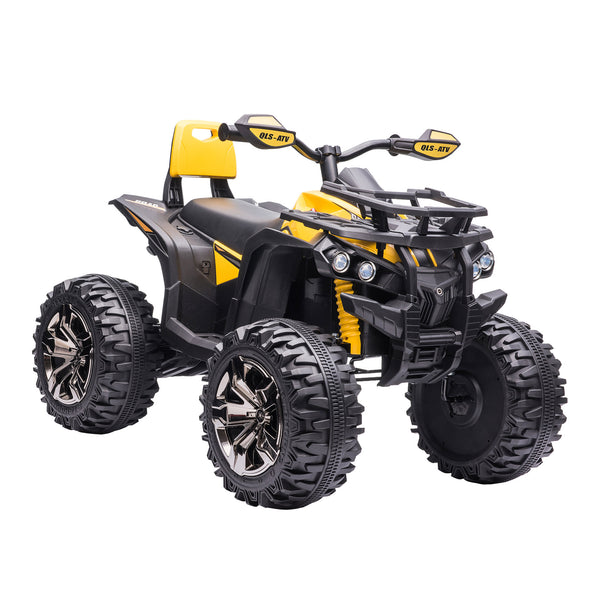 Aosom 12V Kids Recharging Ride-on Electric ATV Quad w/ Realistic Headlights Wide Wheel