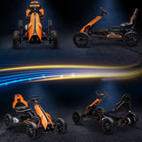 Aosom 12V Electric Go Kart for Kids, Ride On Toy with EVA Tires, 2 Speeds, Adjustable Seat, Safety Belt for 3-8 Years, Orange