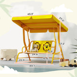 Qaba Kids Patio Swing Chair with Adjustable Canopy, Safety Belt for Patio, Garden, Poolside, Balcony, Yellow