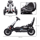 Aosom 12V Electric Go Kart for Kids, Ride On Toy with EVA Tires, 2 Speeds, Adjustable Seat, Safety Belt for 3-8 Years, White