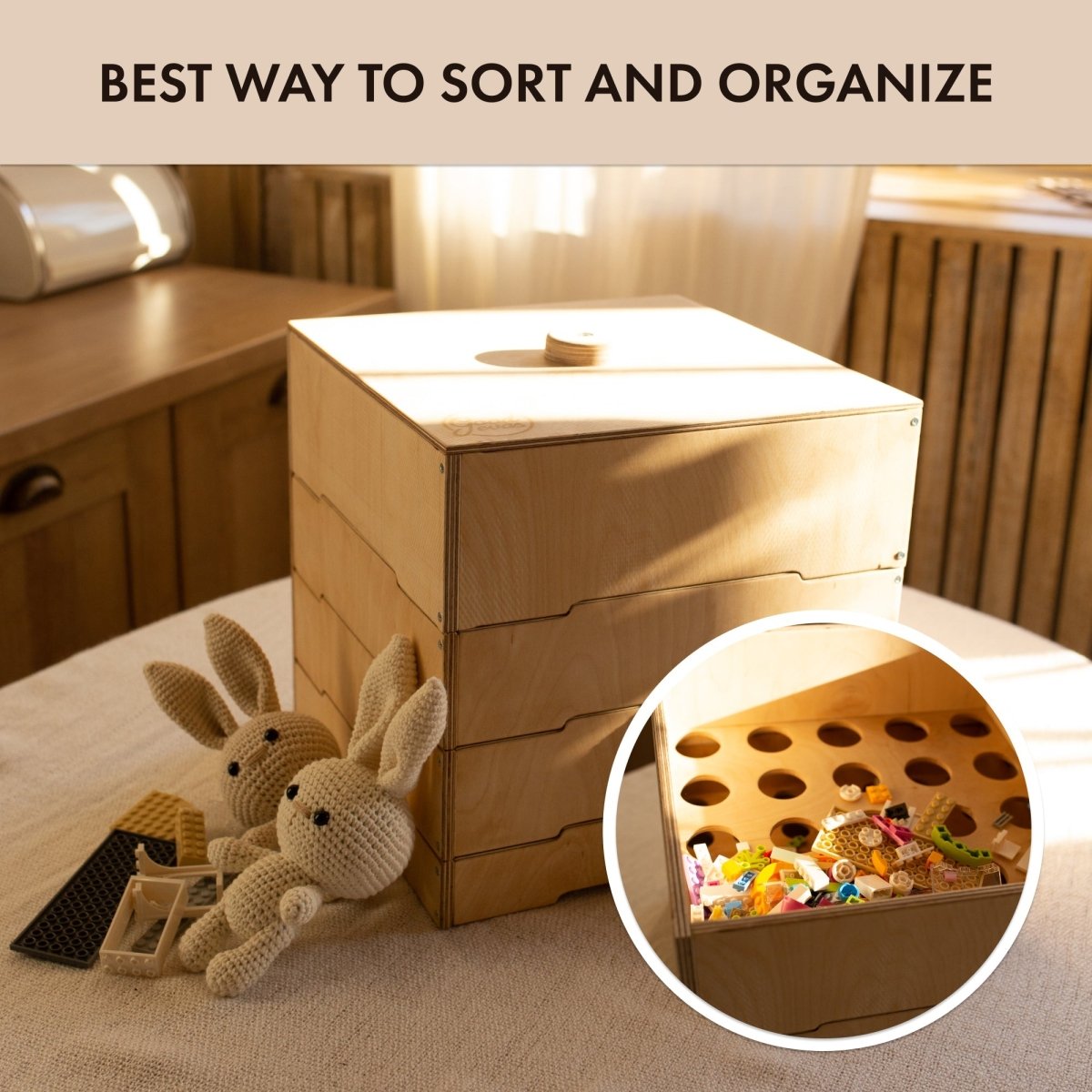 Wooden storage/sorter for constructor - SKU: WSSFCS-CA