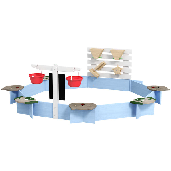 Outsunny Wooden Sandbox for 3-7 Years, 85" x 85" x 25"