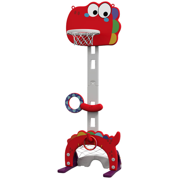 Qaba Adjustable Height 4.4-5 ft Kids Basketball Hoop, 5 in 1 Design, for Indoor Use