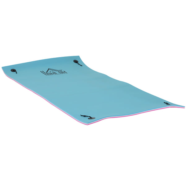 HOMCOM 10' x 5' Floating Water Mat, 3-Layer Swimming Pool Float, XPE Foam, Tear Resistant Mesh Layer, Portable Foam Raft, Durable Water Activities Mat for Lake, Ocean, Beach