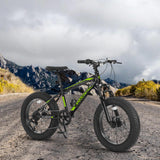 20" Kids' Fat Tire Mountain Bike with 7-Speed Drivetrain, and Shock-Absorbing Front Fork, for Ages 8-12, 63" L x 24.5" W x 35" H, Blackish