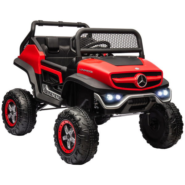 Aosom Licensed Mercedes-Benz Unimog 12V Kids Ride on Truck with Remote Control, Battery Powered Electric Car with Spring Suspension, LED Light, Horn, Music