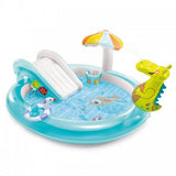 Kids Inflatable Gator Kiddie Pool with Slide