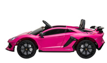 Load image into Gallery viewer, 2023 Lamborghini Aventador SVJ PINK DELUXE 12V Kids Ride On Car With Remote Control