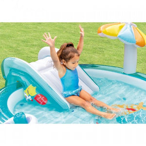 Kids Inflatable Gator Kiddie Pool with Slide