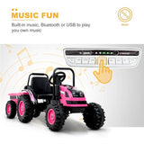 2025 6v Tractor Powered Ride-On Car Remote Control with Detachable Wagon