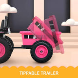 2025 6v Tractor Powered Ride-On Car Remote Control with Detachable Wagon