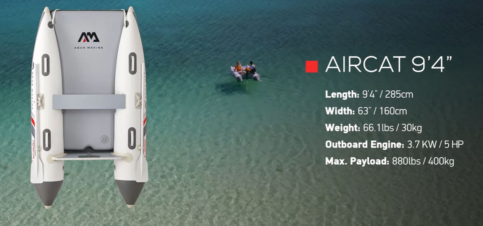 AQUA MARINA AIRCAT INFLATABLE CATAMARAN BOAT