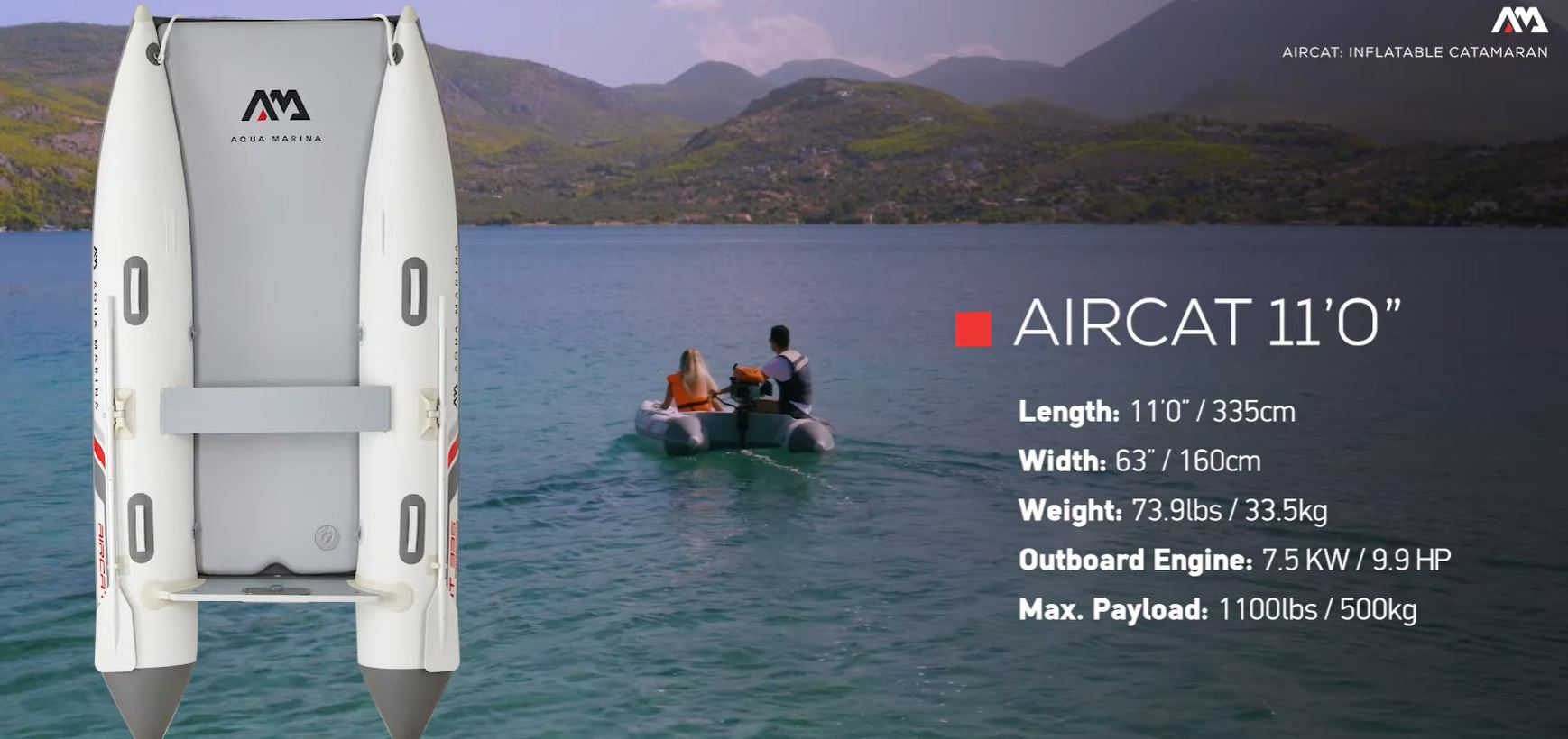 AQUA MARINA AIRCAT INFLATABLE CATAMARAN BOAT