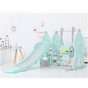 4 in 1 Slide and Swing Set with Basketball Net